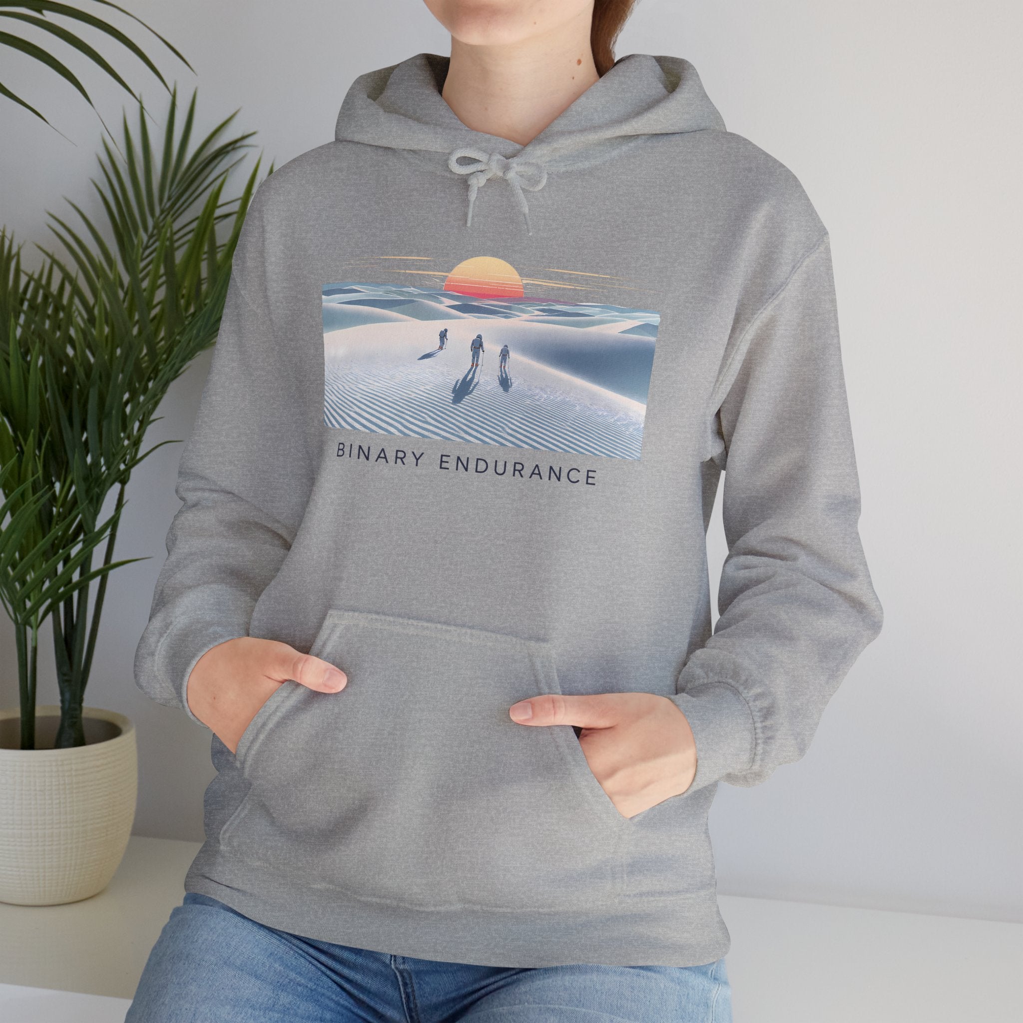 Hoodie — Binary Endurance Desert Sunrise Graphic