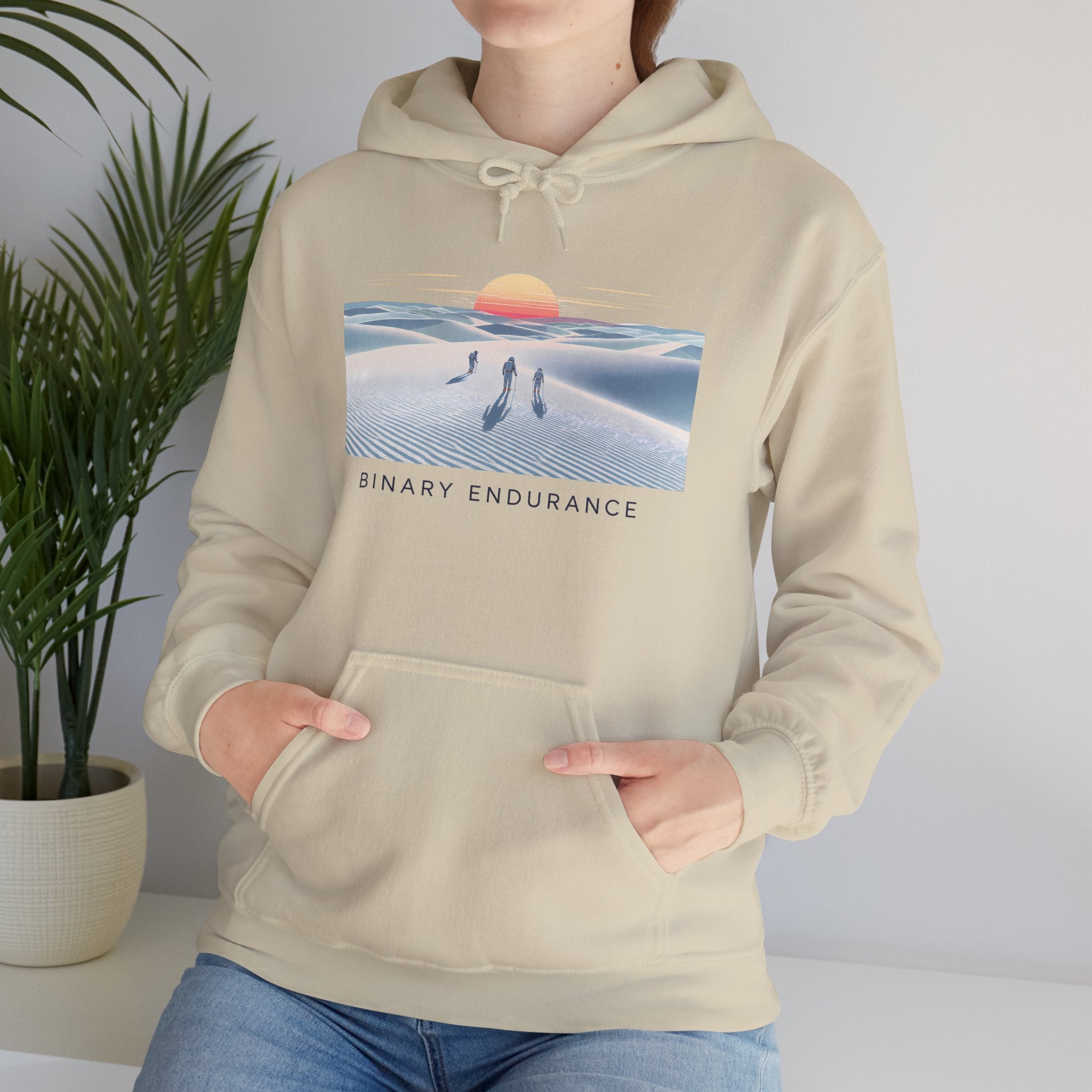 Hoodie — Binary Endurance Desert Sunrise Graphic