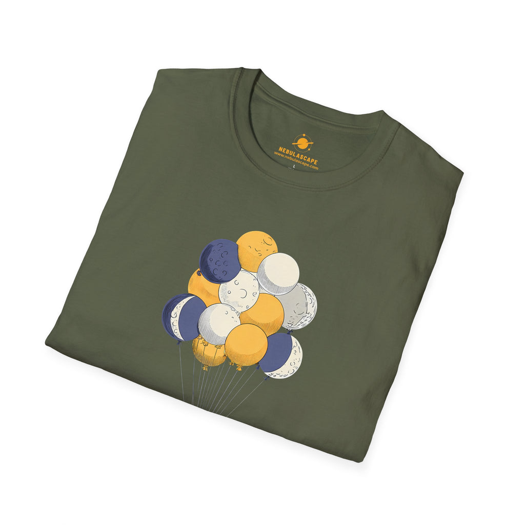 Astronaut Balloon T‑Shirt — Floating Space Explorer Graphic Tee