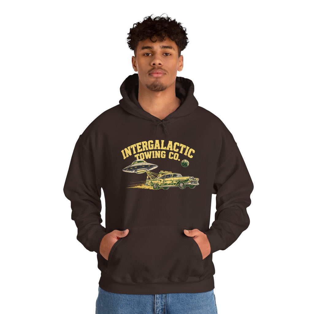 Intergalactic Towing Co. Hoodie – Retro Space Tow Truck Sweatshirt