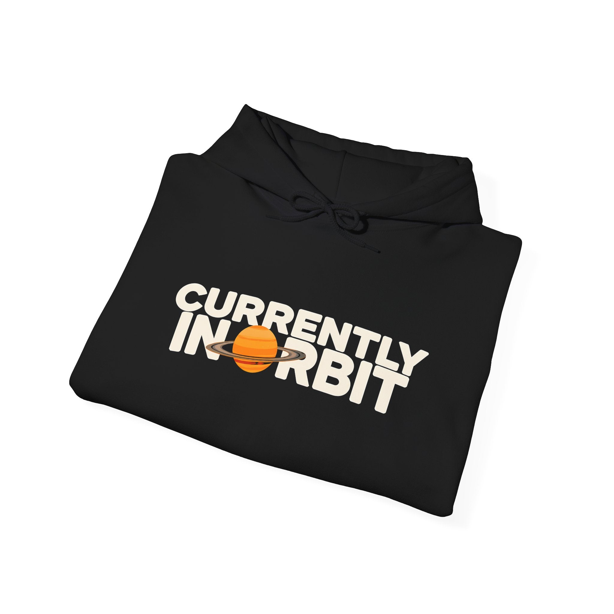 Currently In Orbit Hoodie — Space Graphic Pullover for Astronomy Lovers