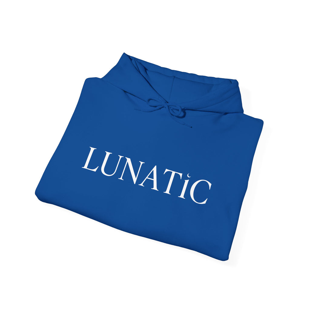 Lunatic Graphic Hoodie — Gothic Moonlit Text Pullover
