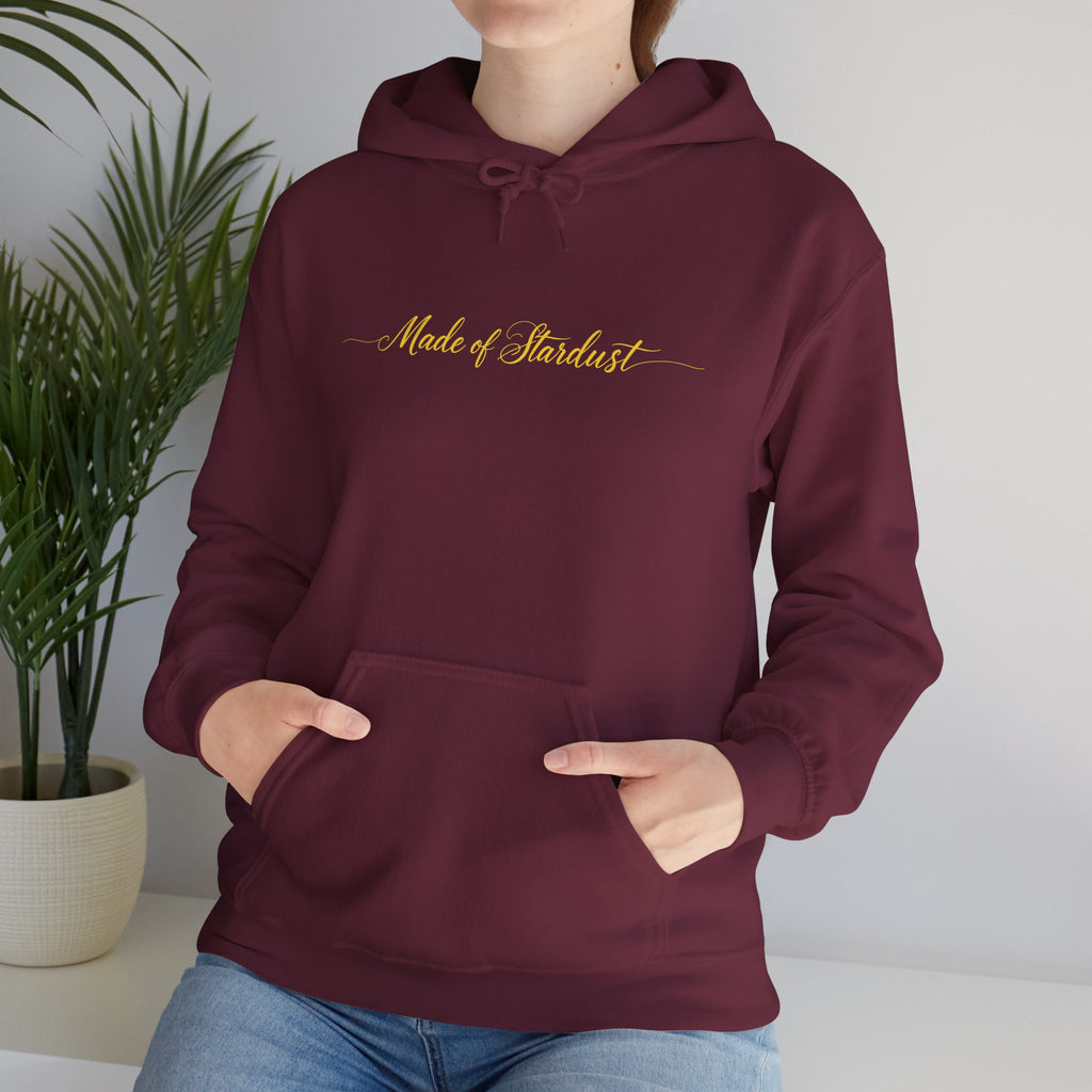 Made of Stardust Hoodie – Gold Script Cosmic Sweatshirt
