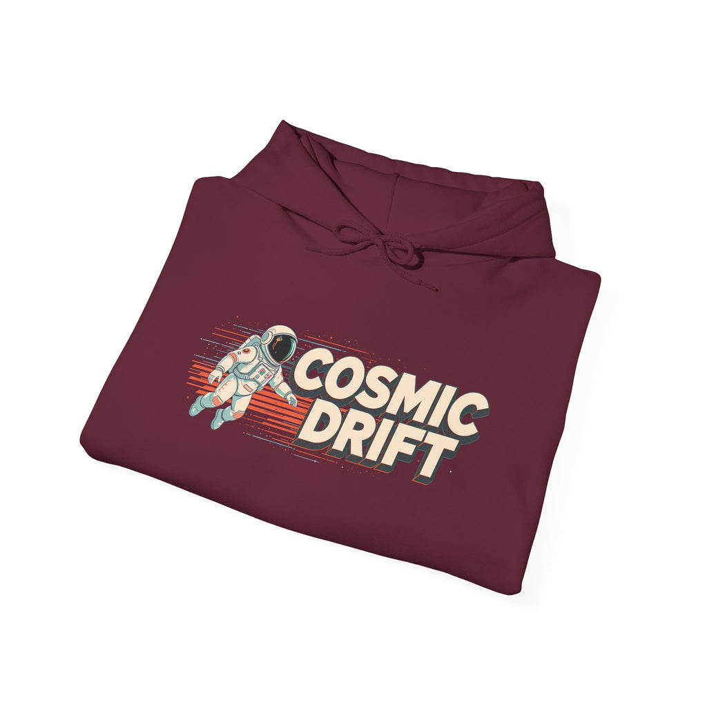 Cosmic Drift Hoodie — Retro Astronaut Space Pullover