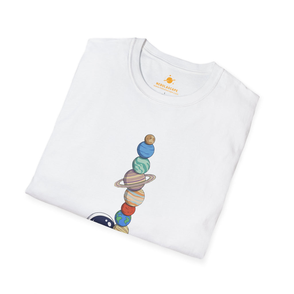 Astronaut Stacking Planets T-Shirt