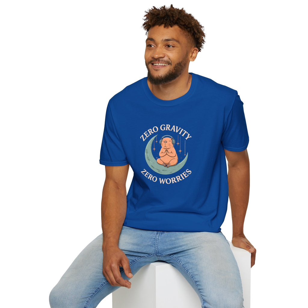 Zero Gravity, Zero Worries Meditating T-Shirt