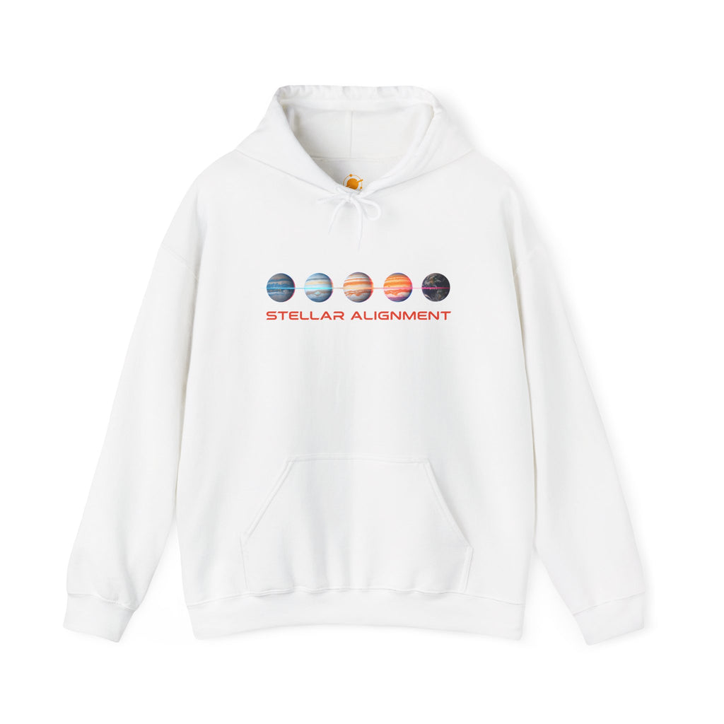 Stellar Alignment Hoodie — Celestial Planets Graphic Pullover