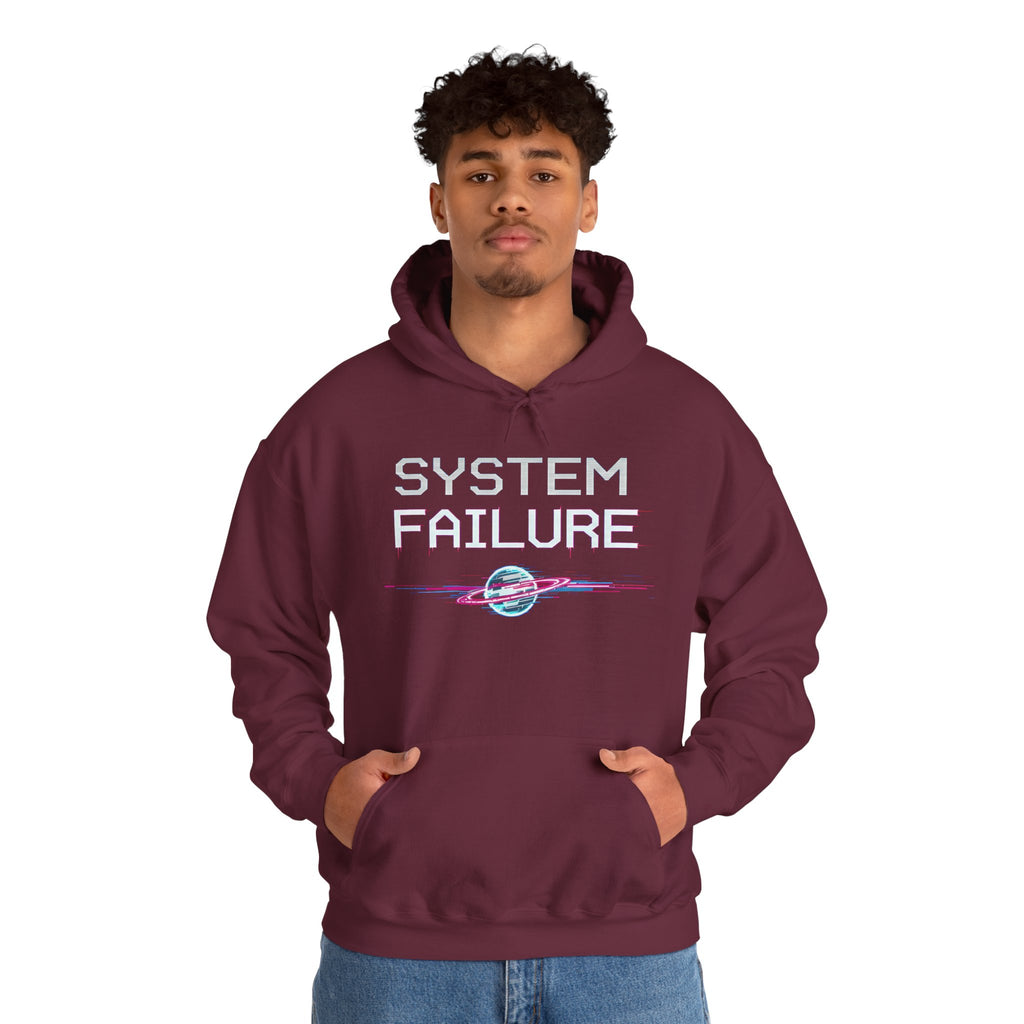 System Failure Hoodie — Retro Vaporwave Tech Graphic Hoodie