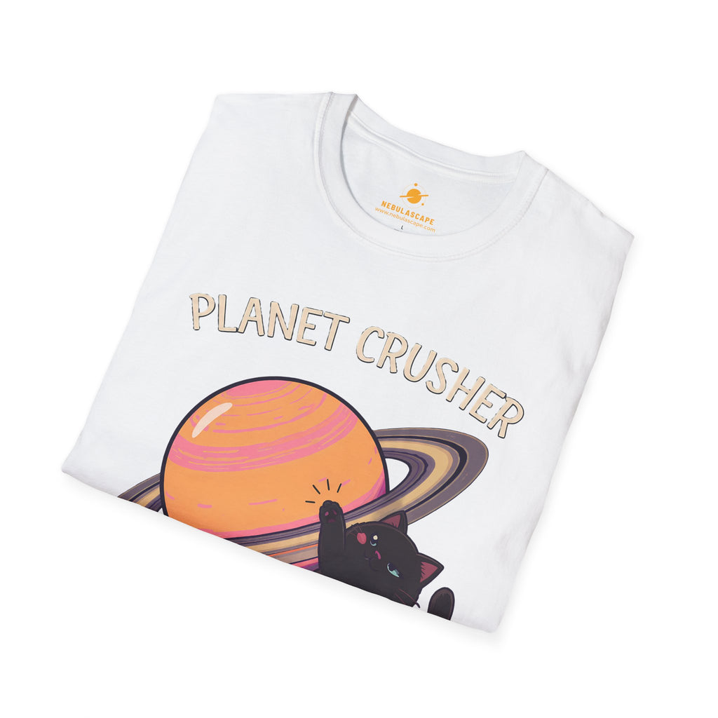 Planet Crusher Black Cat Playing T-Shirt