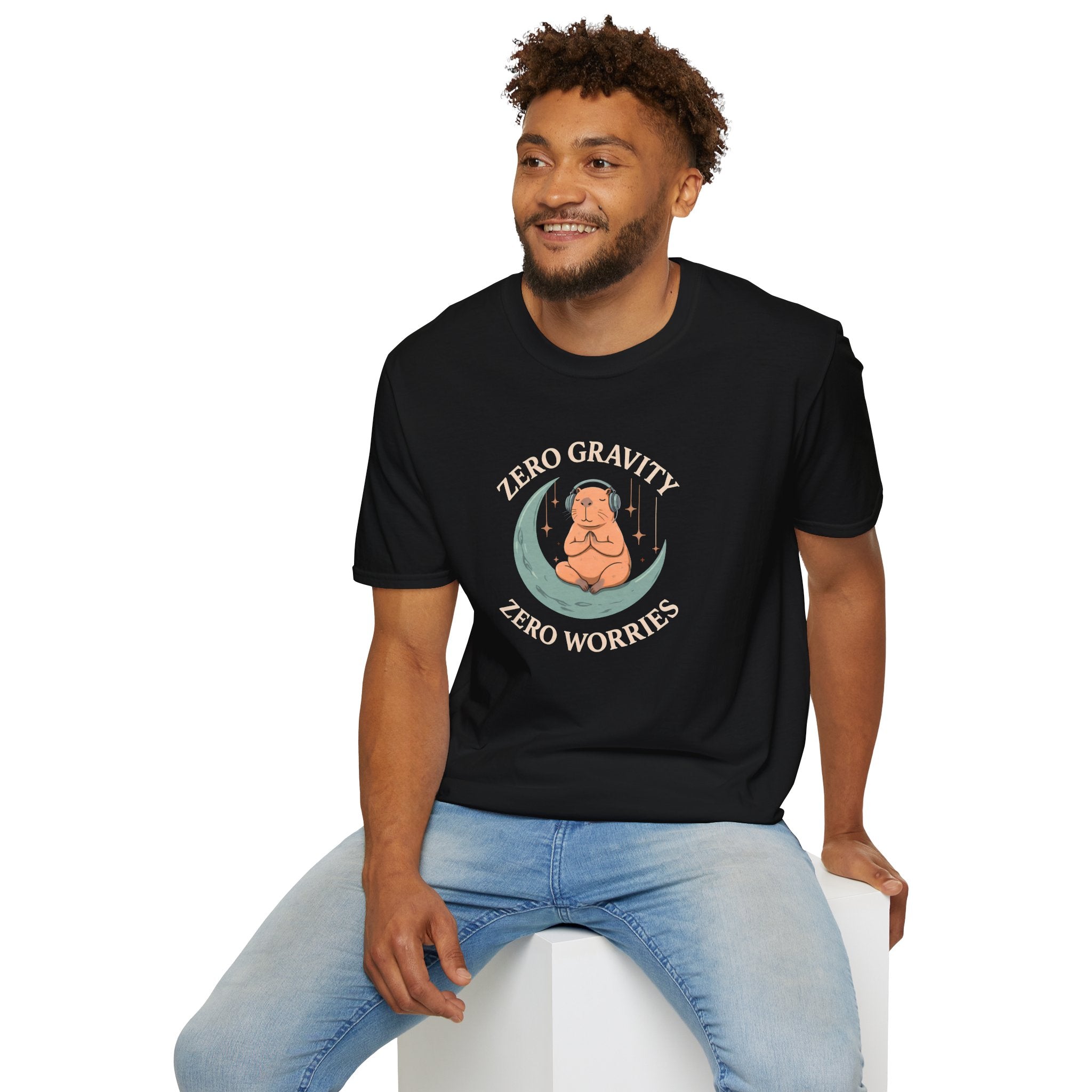Zero Gravity, Zero Worries Meditating T-Shirt