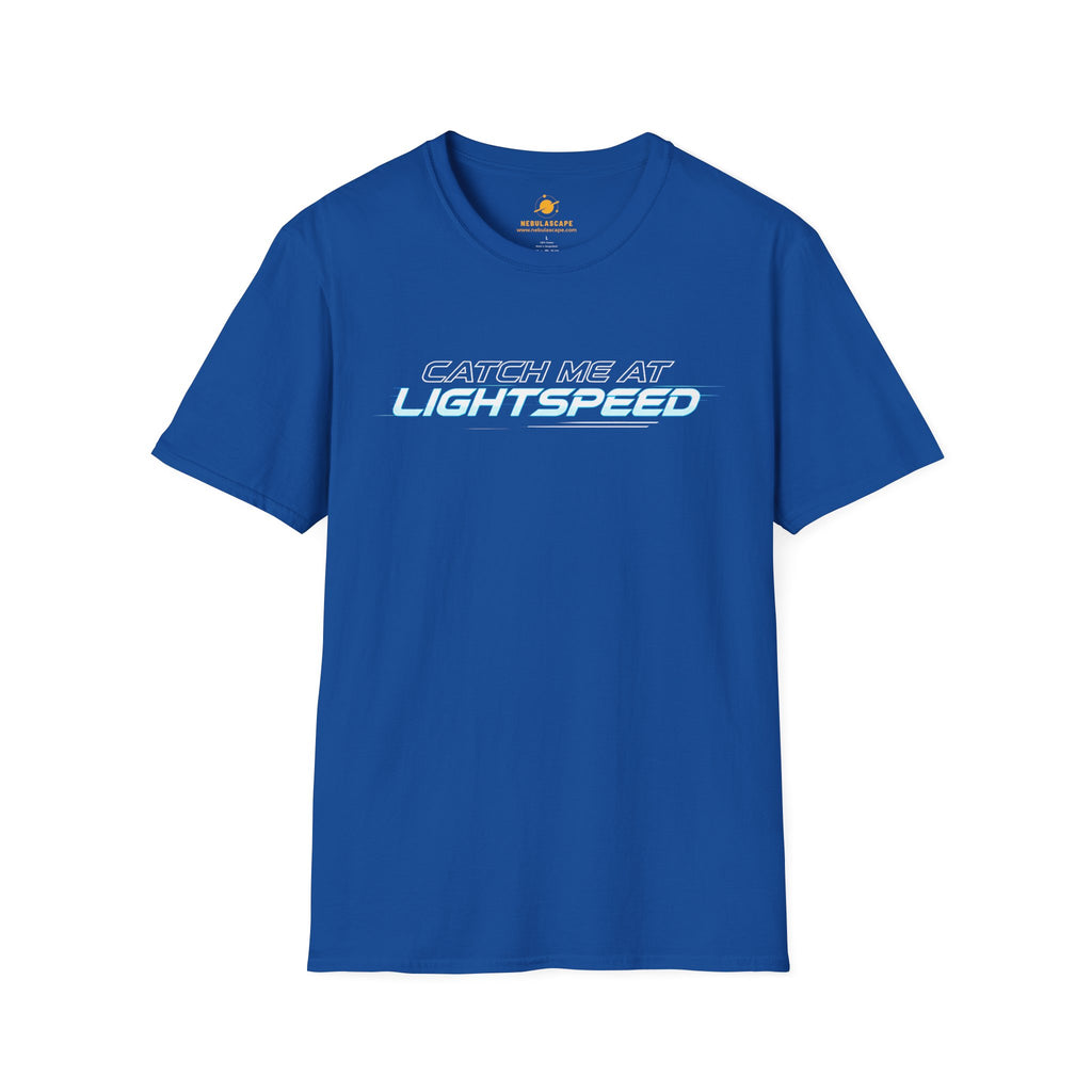 Catch Me At Lightspeed T-Shirt — Retro Futuristic Sci‑Fi Tee