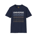 Universe Repeat Graphic T-Shirt — Minimalist Space Typography Tee