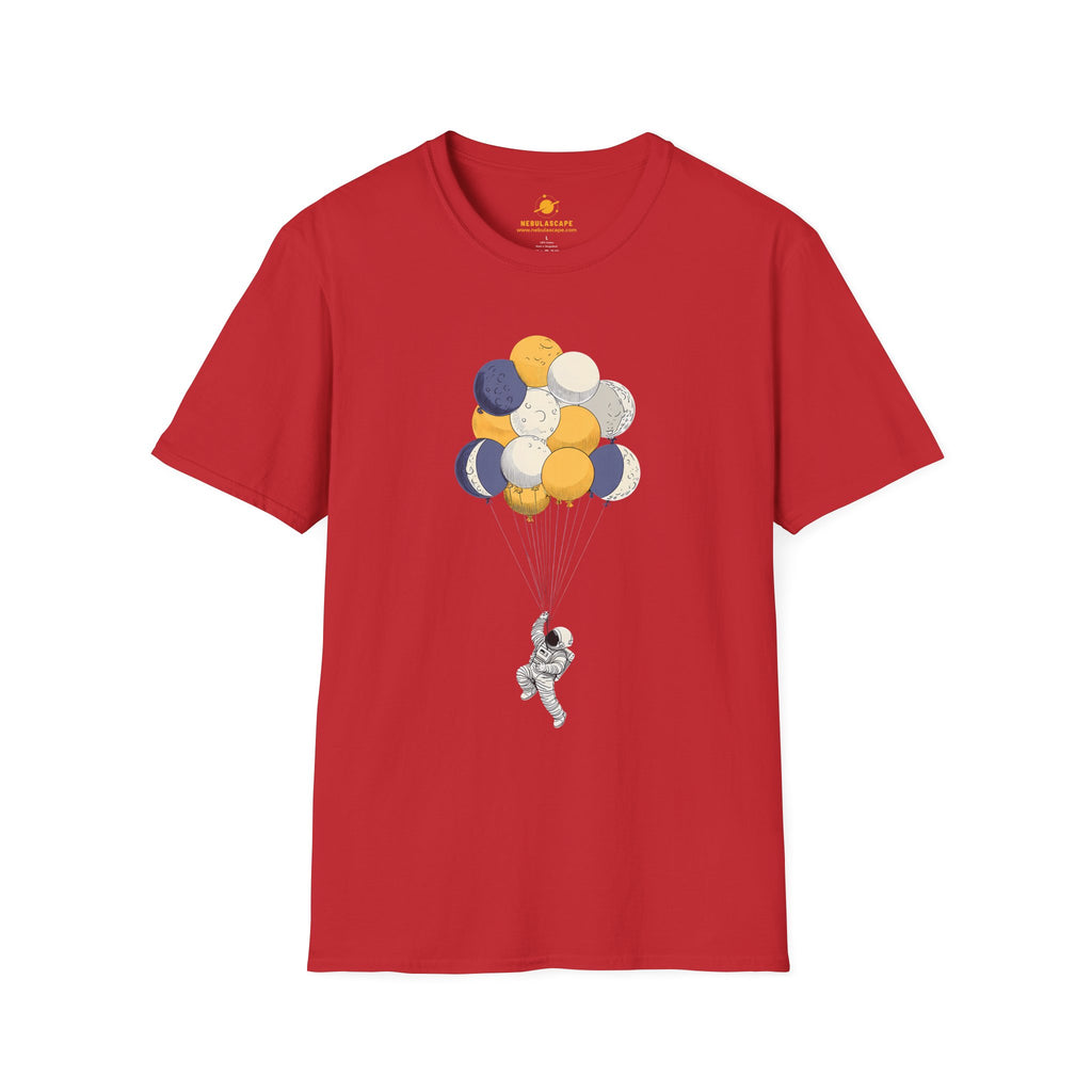 Astronaut Balloon T‑Shirt — Floating Space Explorer Graphic Tee