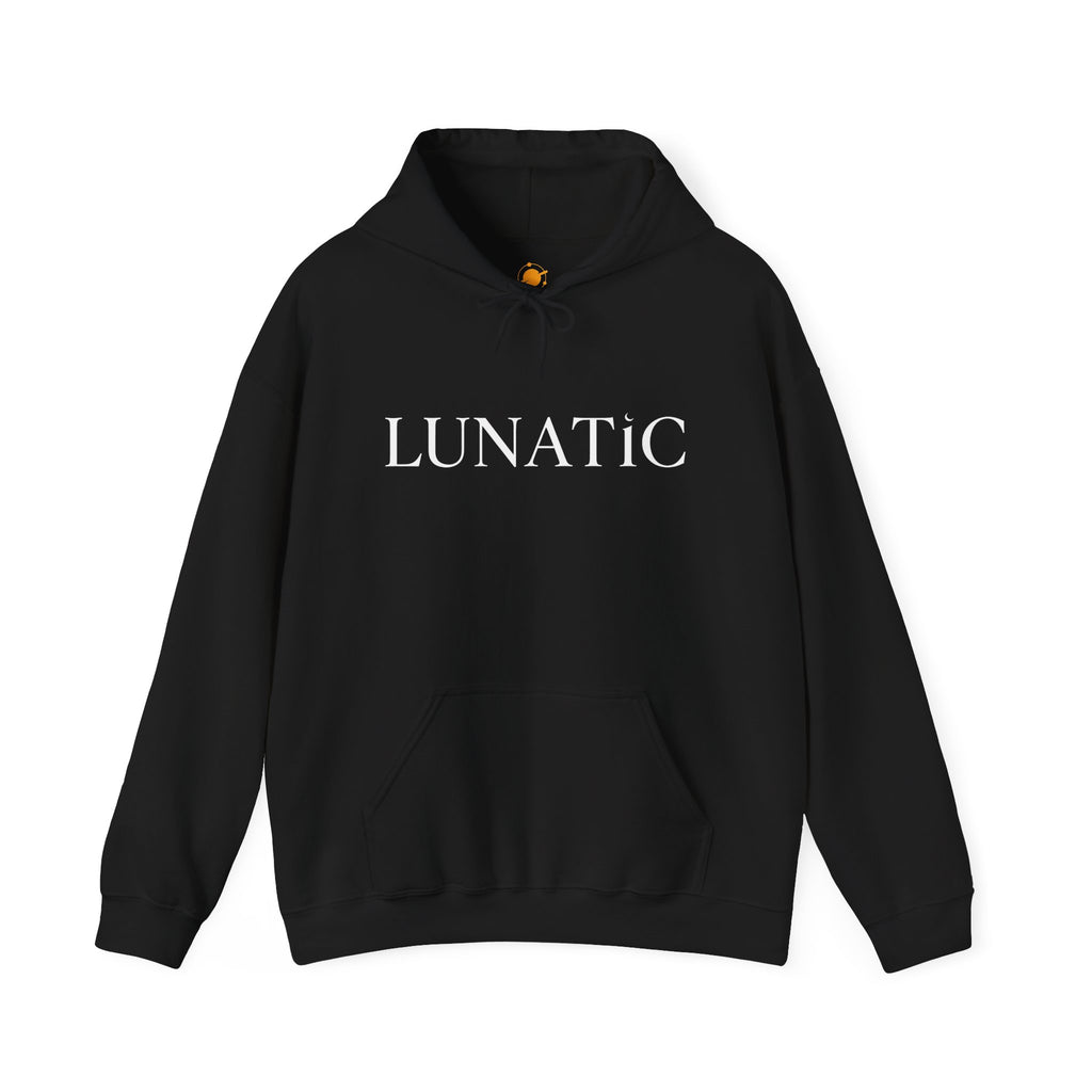 Lunatic Graphic Hoodie — Gothic Moonlit Text Pullover