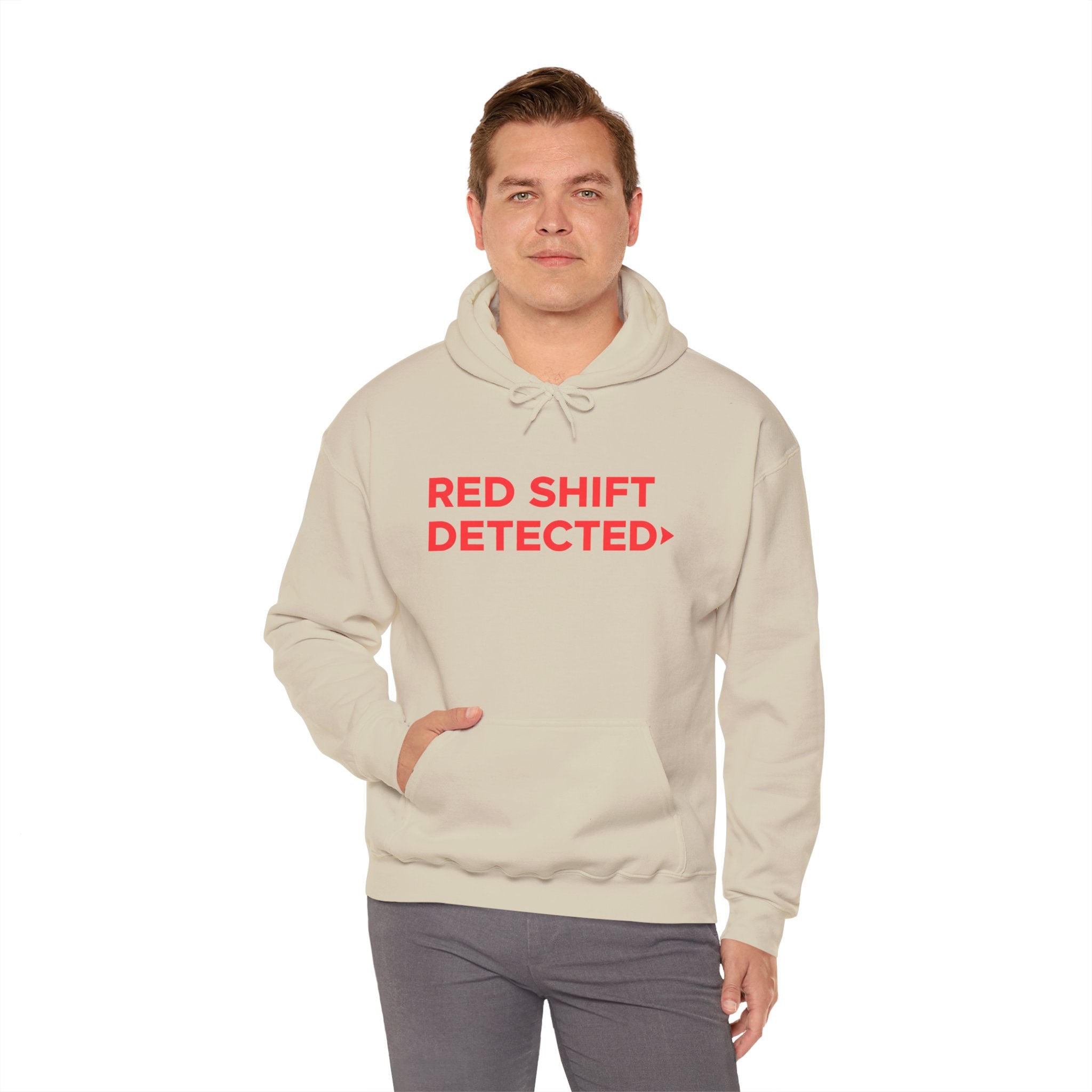 Red Shift Detected Hoodie — Astronomy Science Graphic Pullover