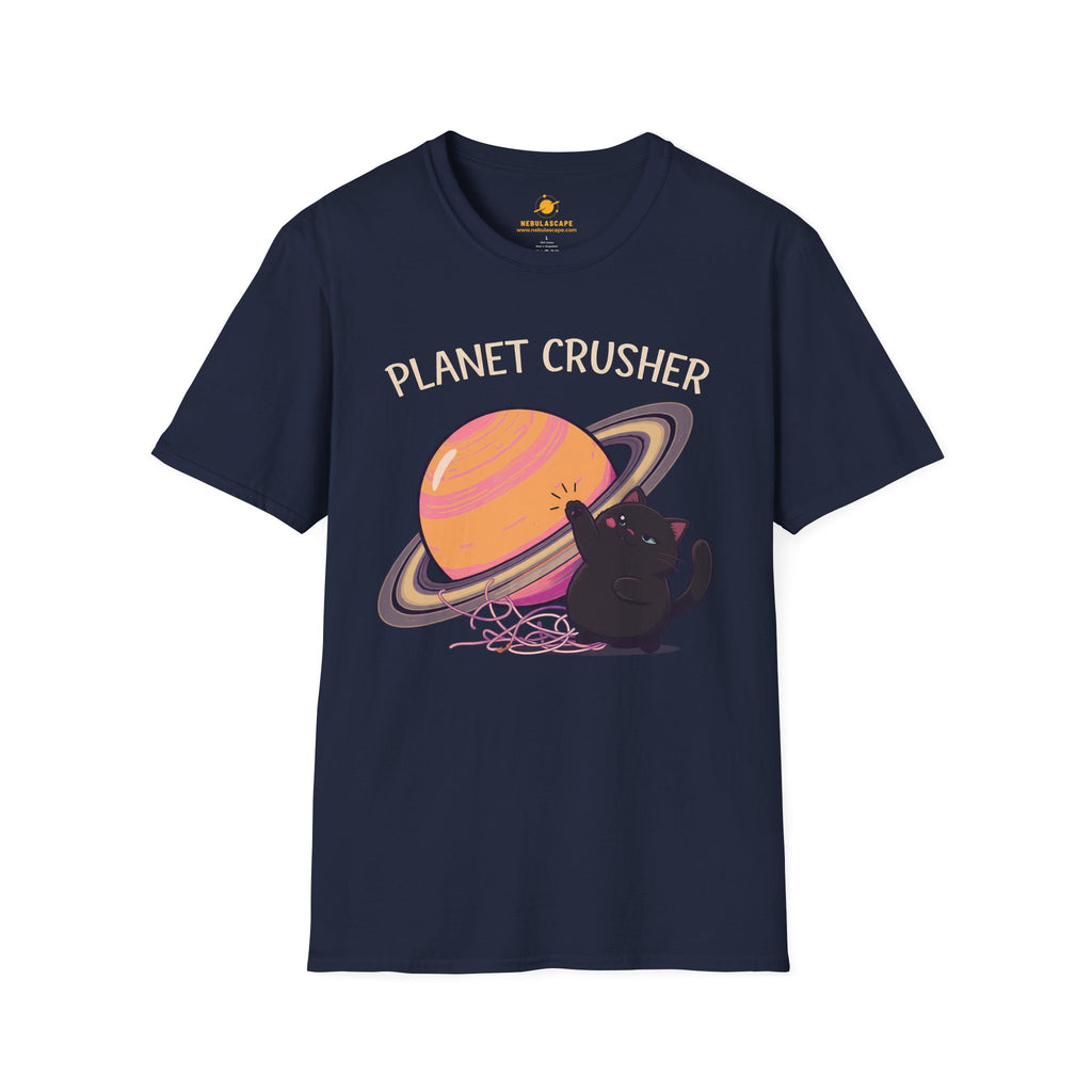 Planet Crusher Black Cat Playing T-Shirt