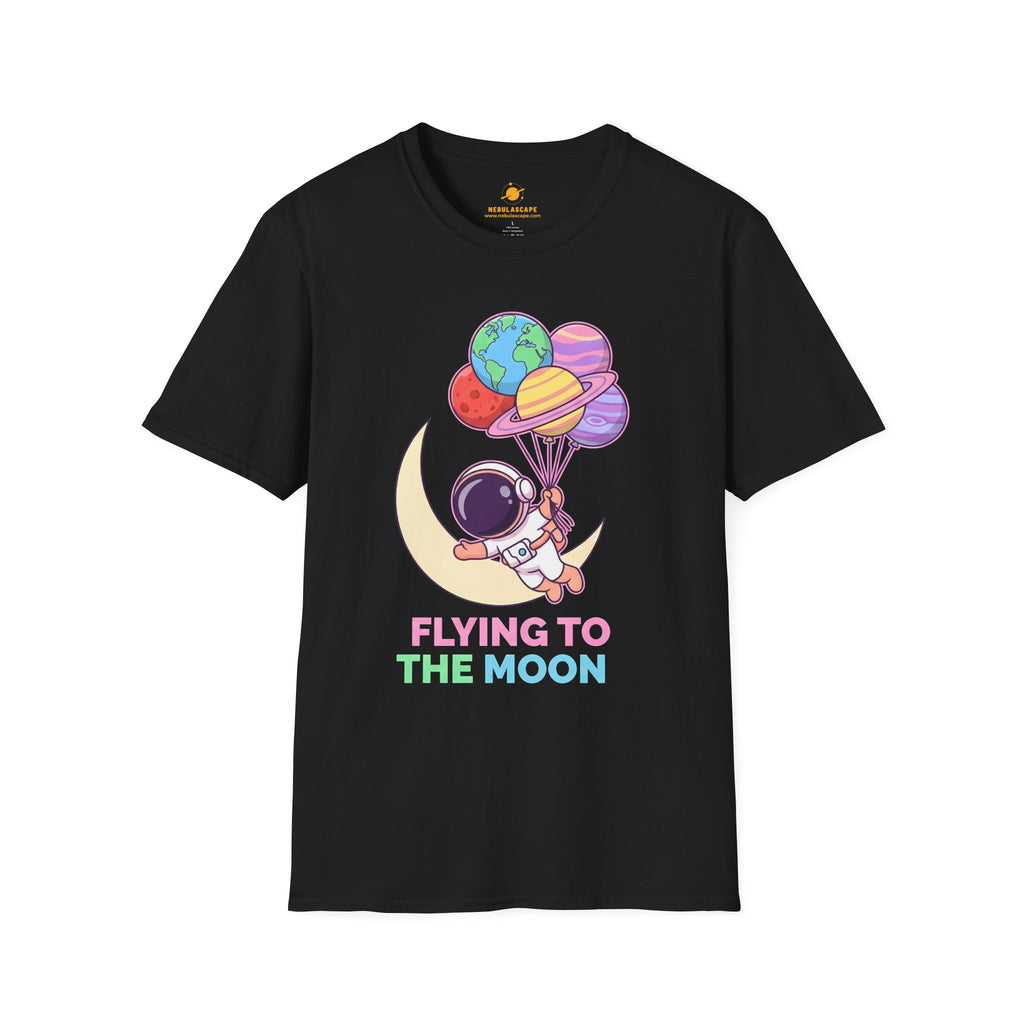 Flying to the Moon T-Shirt — Cute Astronaut Balloon Graphic Tee