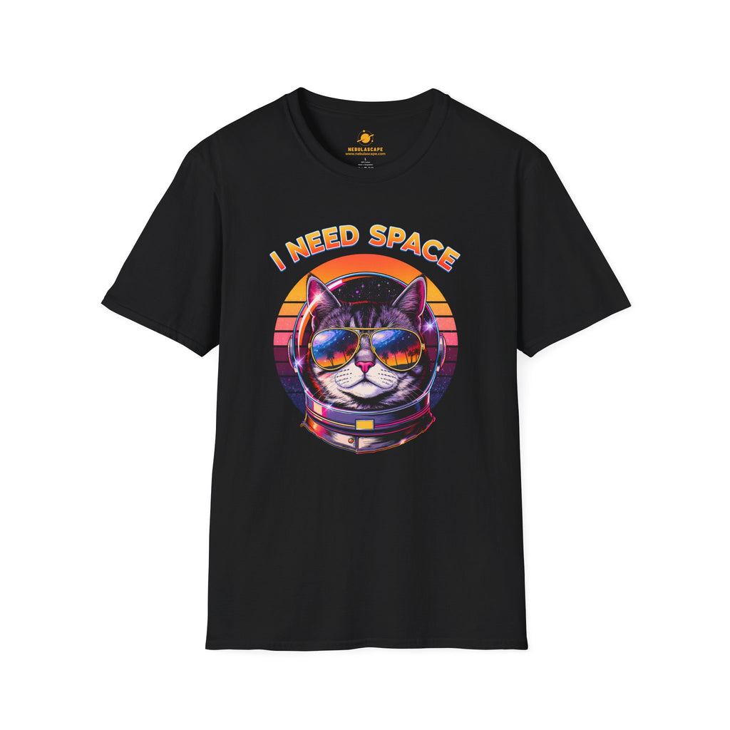 I Need Space Black Cat Astronaut T-Shirt