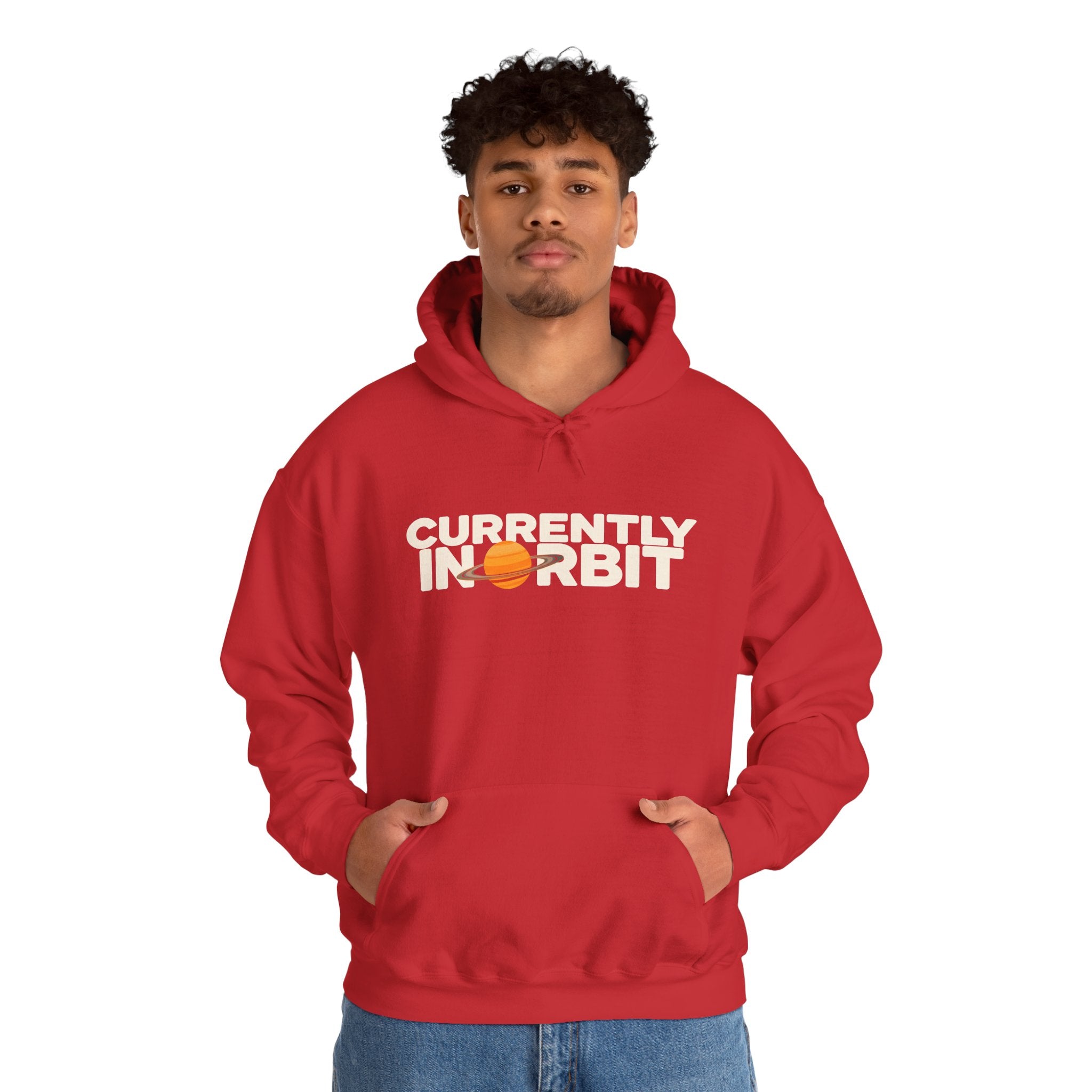 Currently In Orbit Hoodie — Space Graphic Pullover for Astronomy Lovers