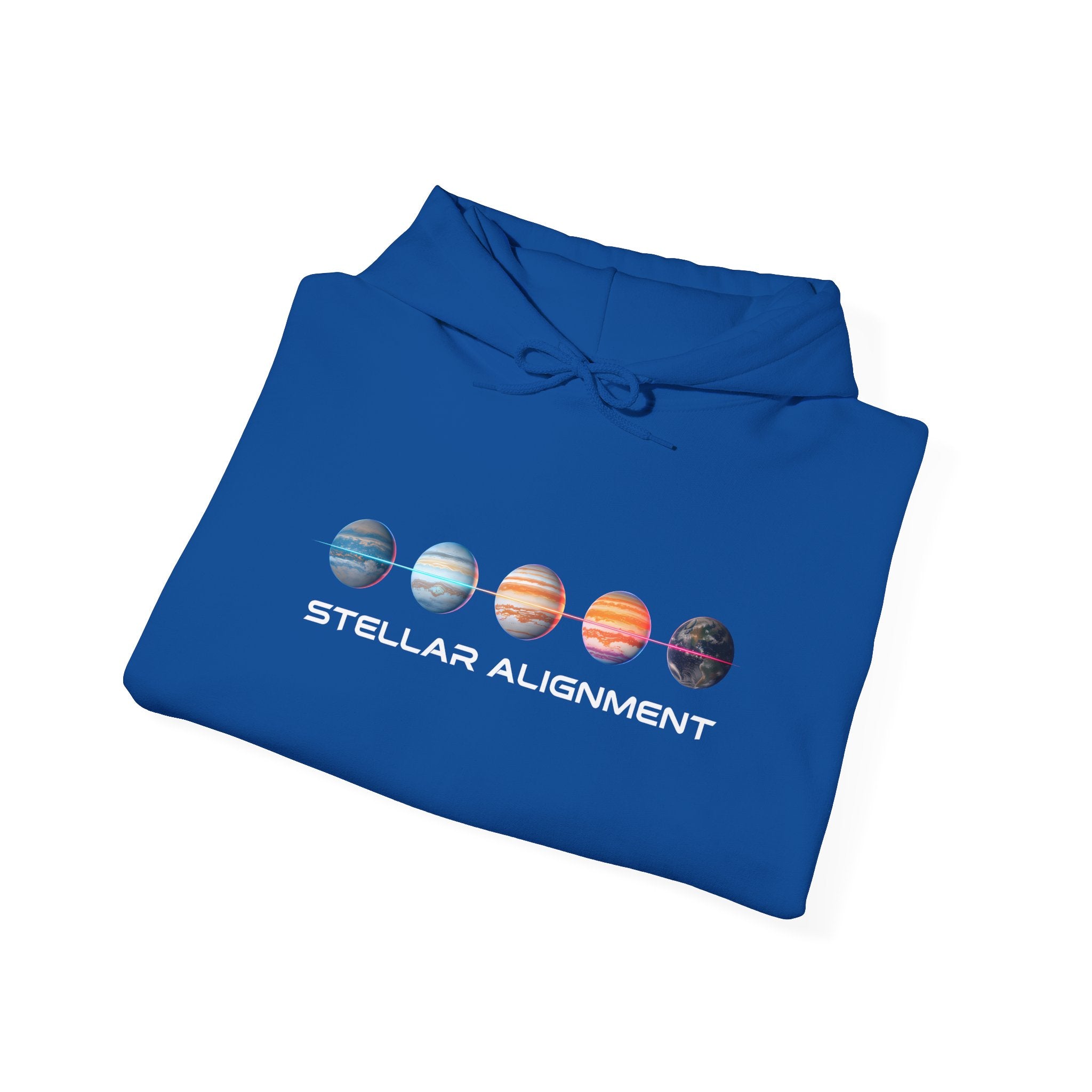 Stellar Alignment Hoodie — Celestial Planets Graphic Pullover
