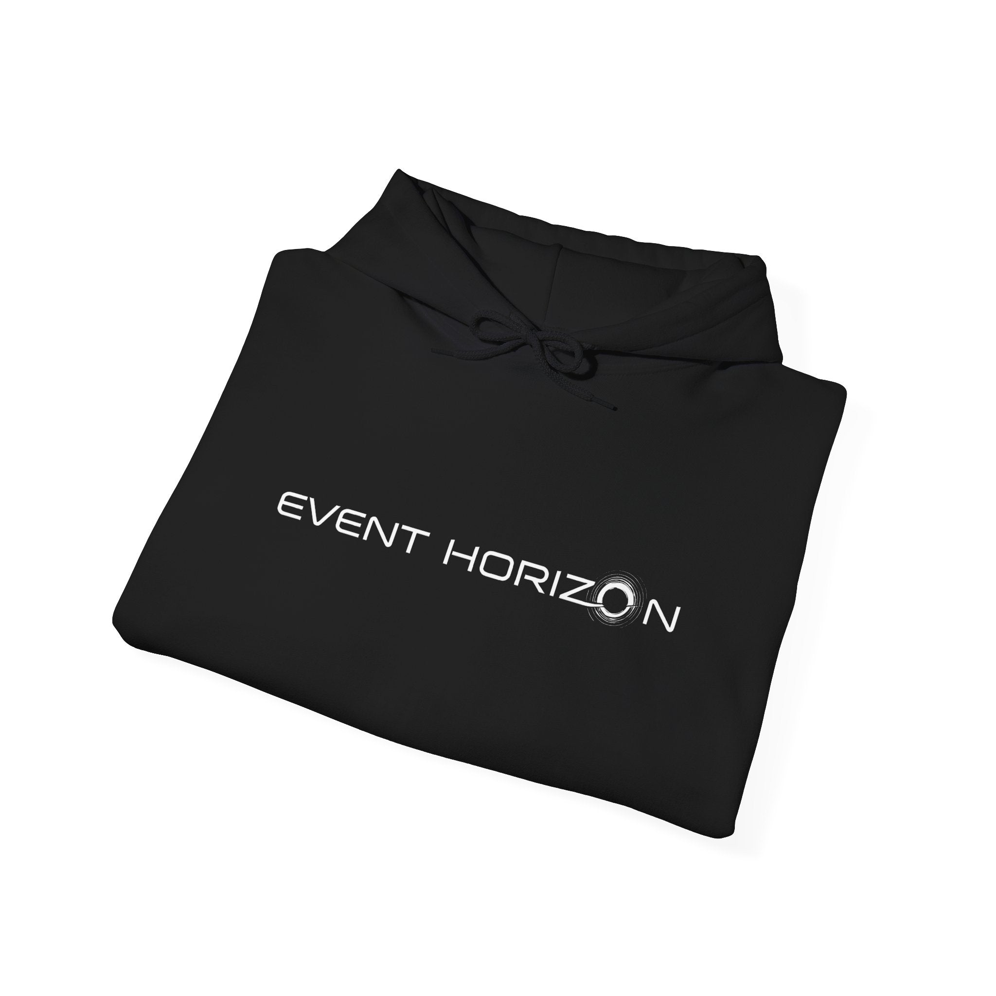 Event Horizon Hoodie — Minimal Sci‑Fi Logo Pullover