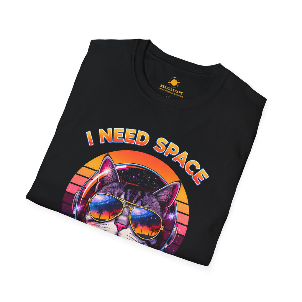 I Need Space Black Cat Astronaut T-Shirt