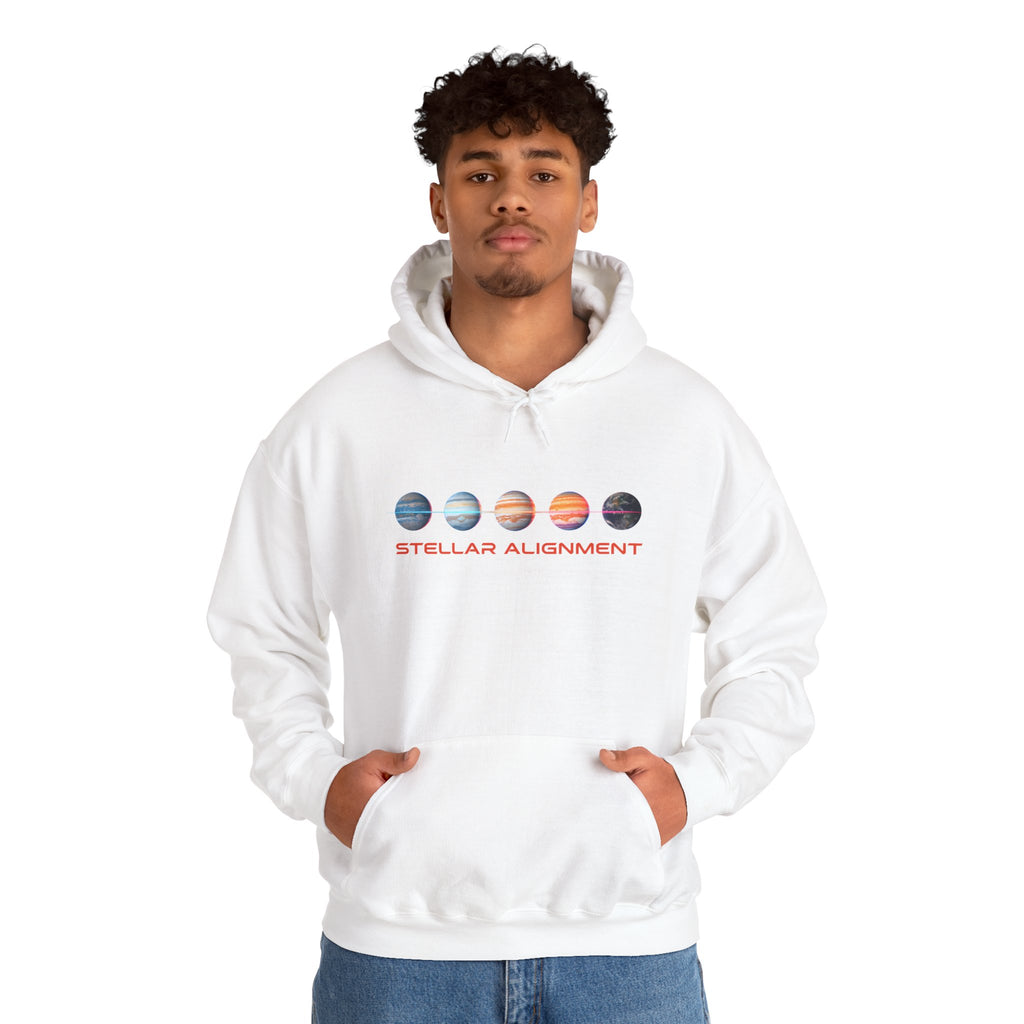 Stellar Alignment Hoodie — Celestial Planets Graphic Pullover