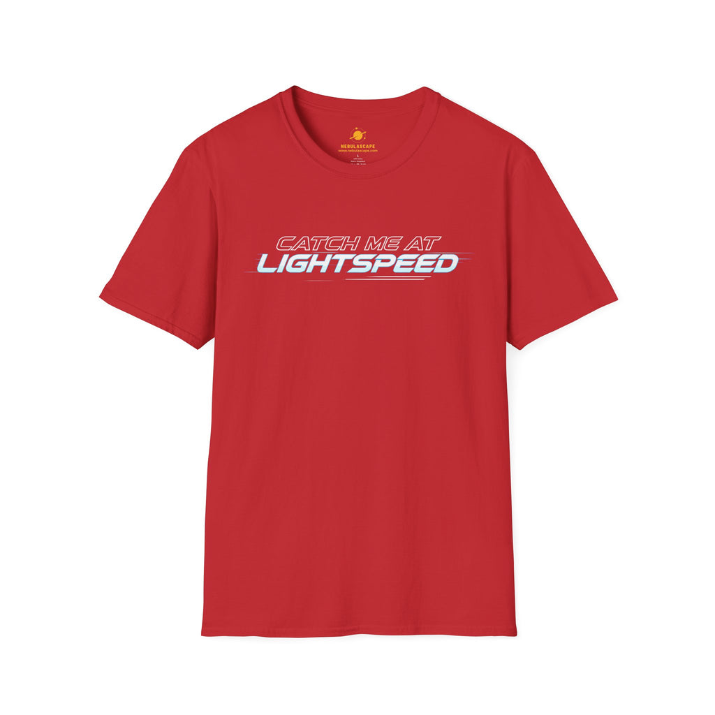 Catch Me At Lightspeed T-Shirt — Retro Futuristic Sci‑Fi Tee