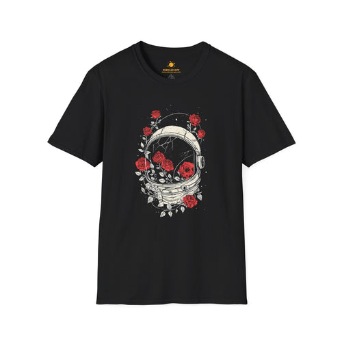 Astronaut Helmet Floral T-Shirt — Space Rose Graphic Tee