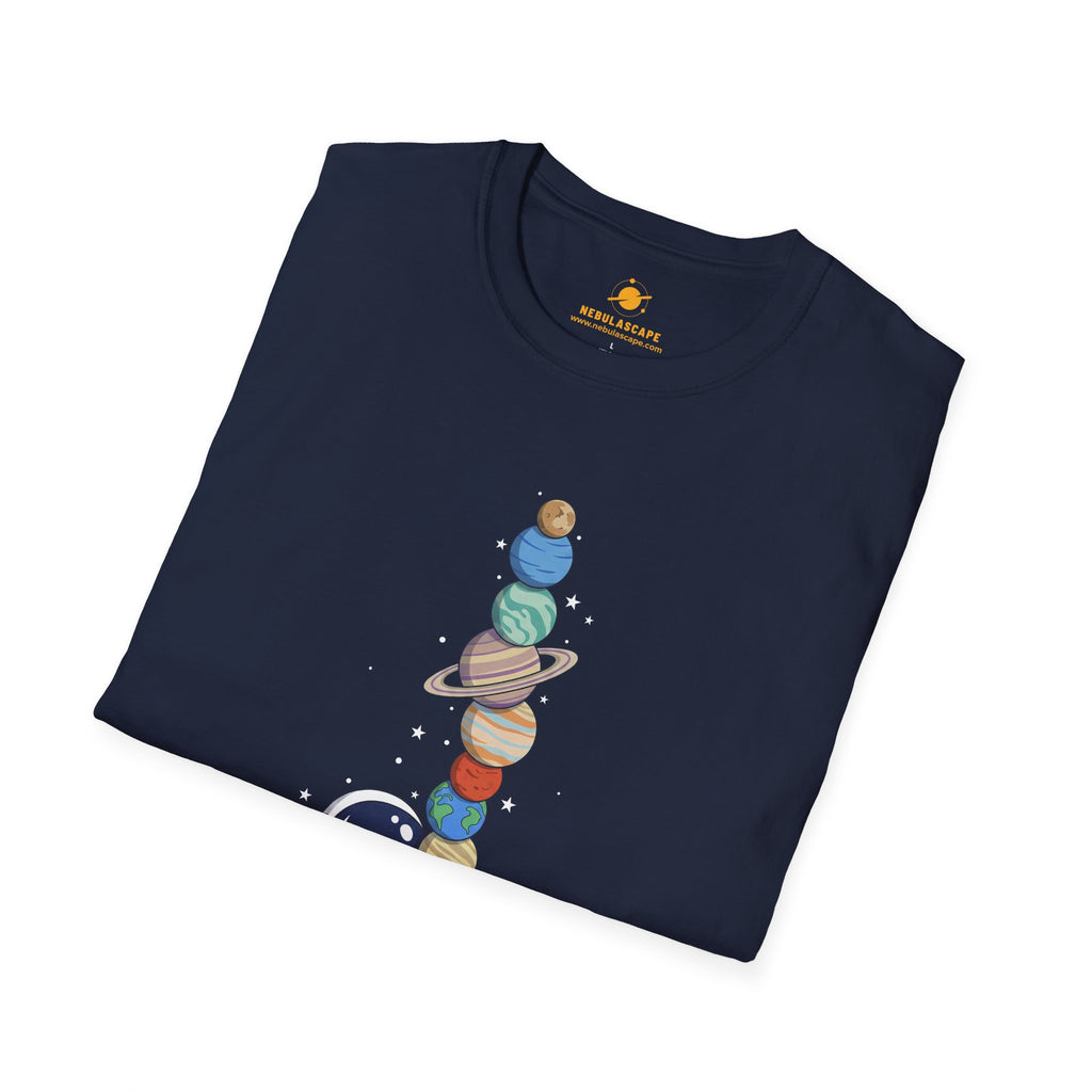 Astronaut Stacking Planets T-Shirt