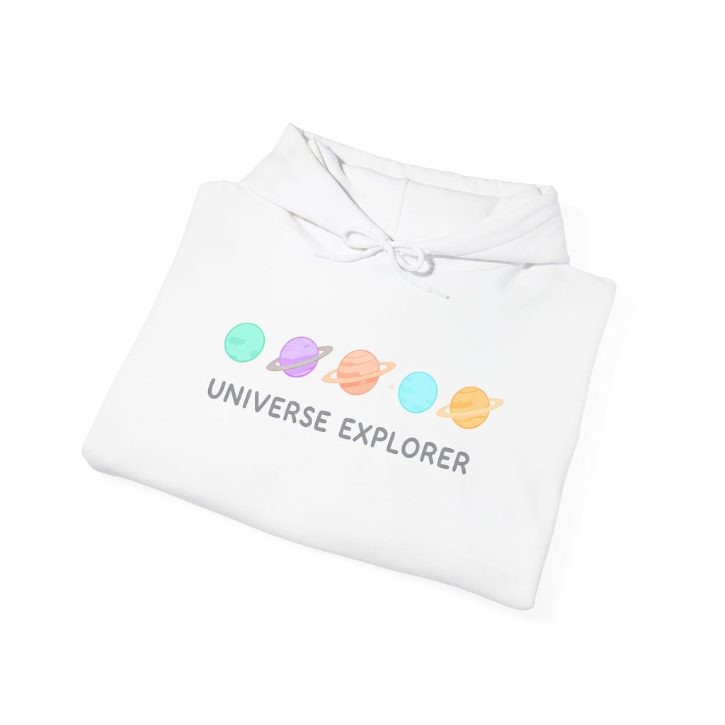Universe Explorer Hoodie — Cute Pastel Planets Graphic Sweatshirt