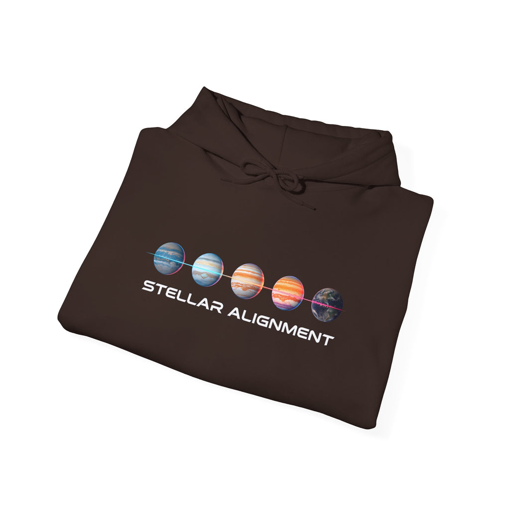 Stellar Alignment Hoodie — Celestial Planets Graphic Pullover