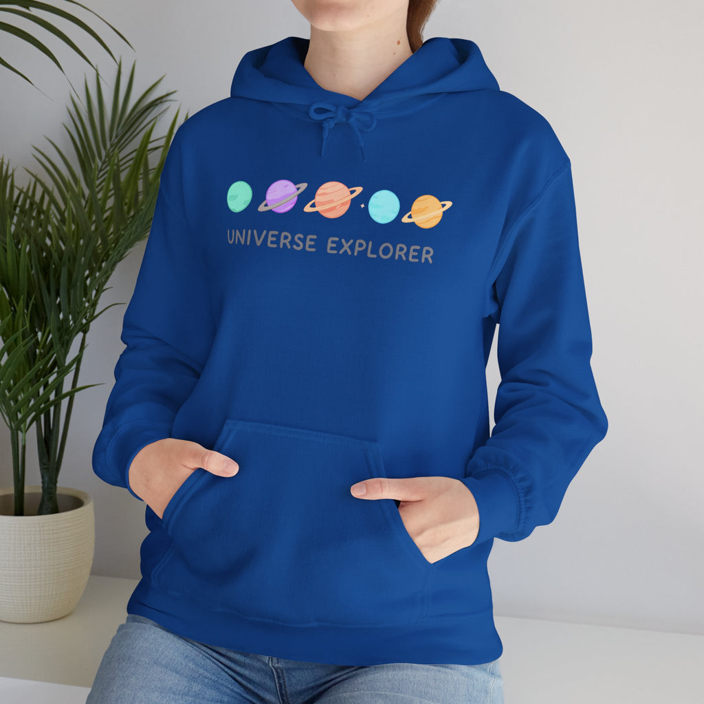 Universe Explorer Hoodie — Cute Pastel Planets Graphic Sweatshirt