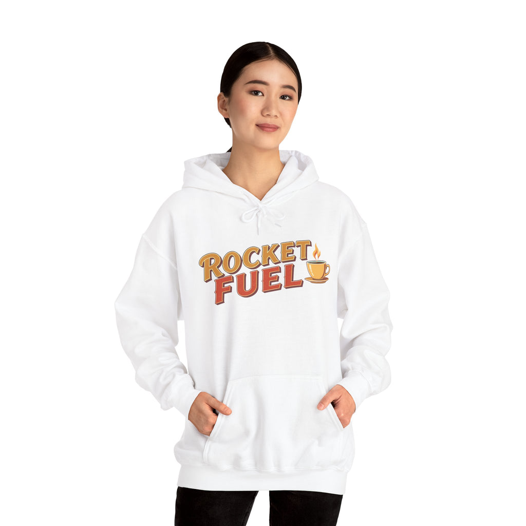 Rocket Fuel Hoodie — Coffee Lover Vintage Graphic Hooded Sweatshirt