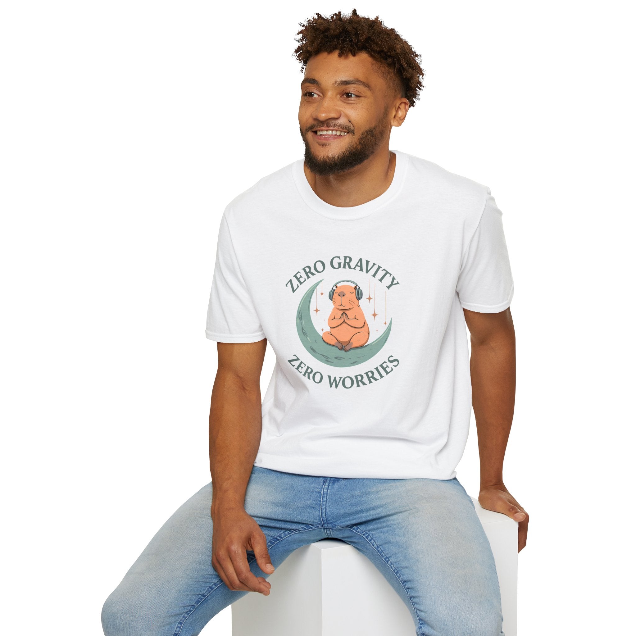 Zero Gravity, Zero Worries Meditating T-Shirt