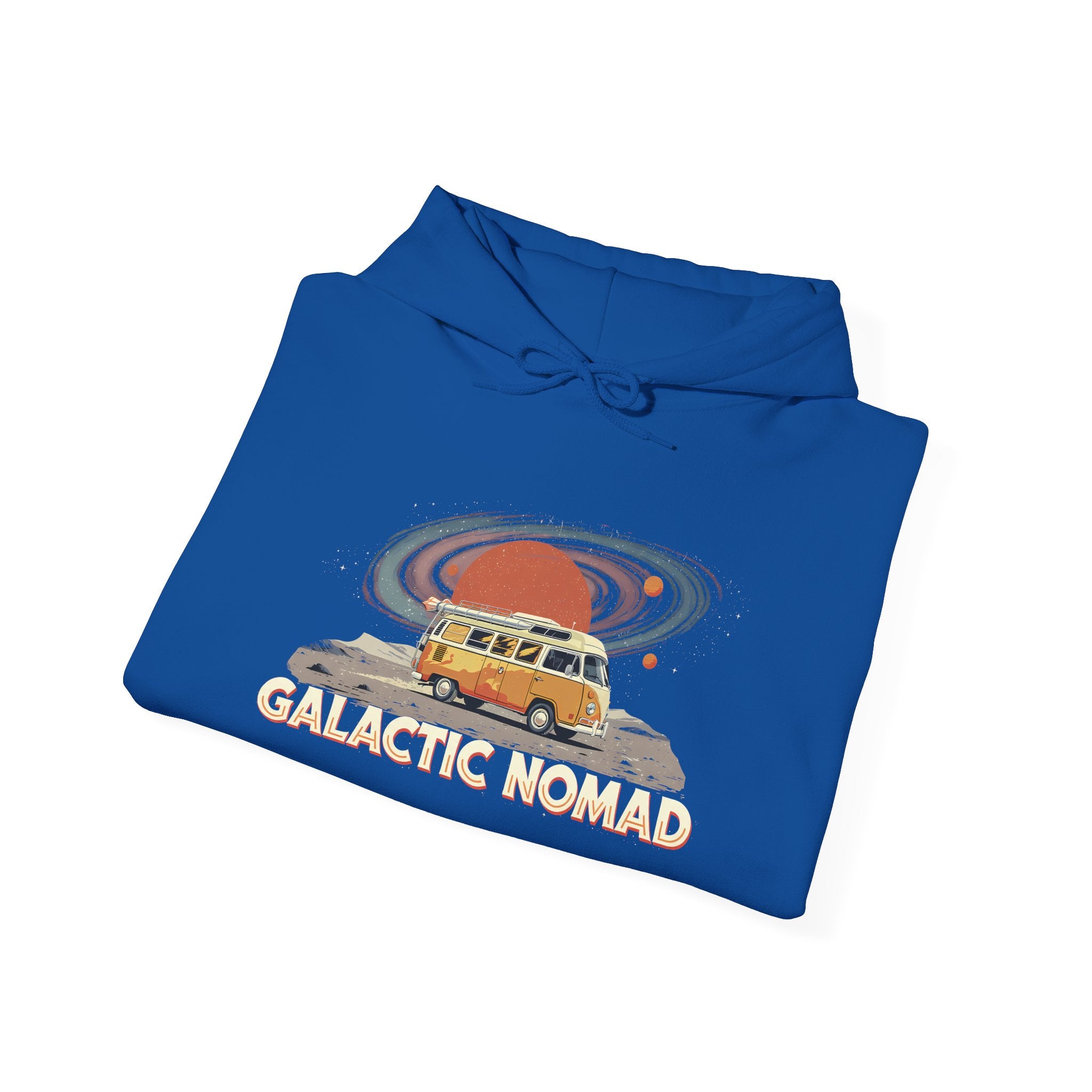 Galactic Nomad Hoodie — Retro Space Van Adventure Sweatshirt