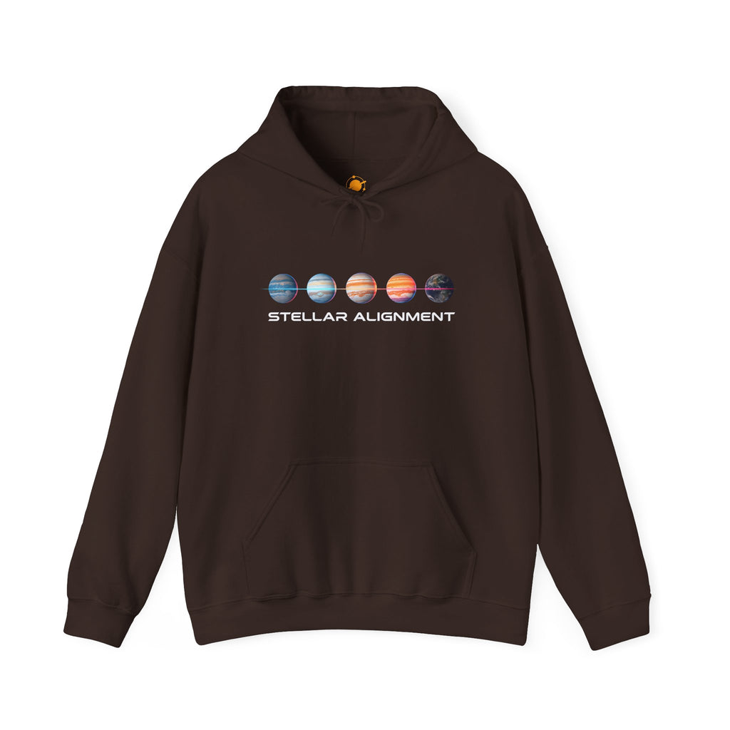 Stellar Alignment Hoodie — Celestial Planets Graphic Pullover