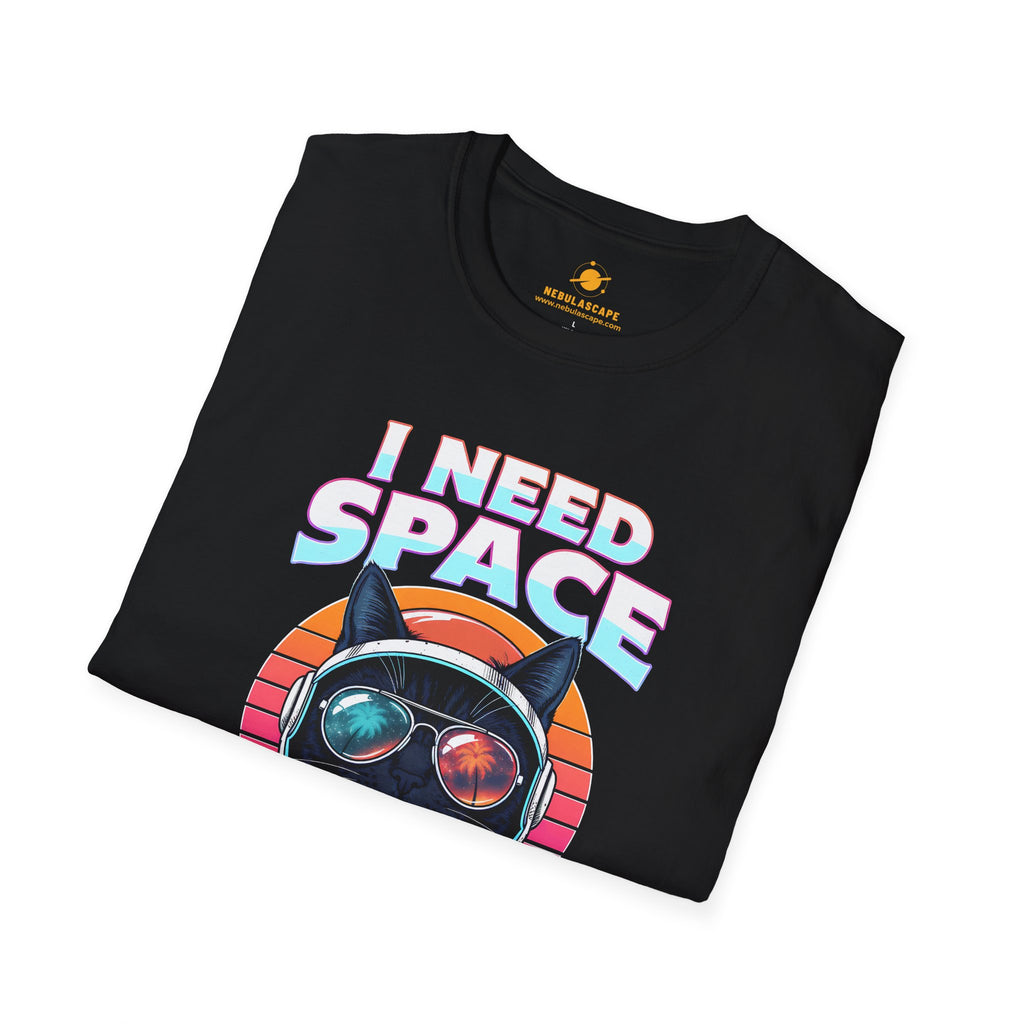 I Need Space Black Astronaut Cat T-Shirt