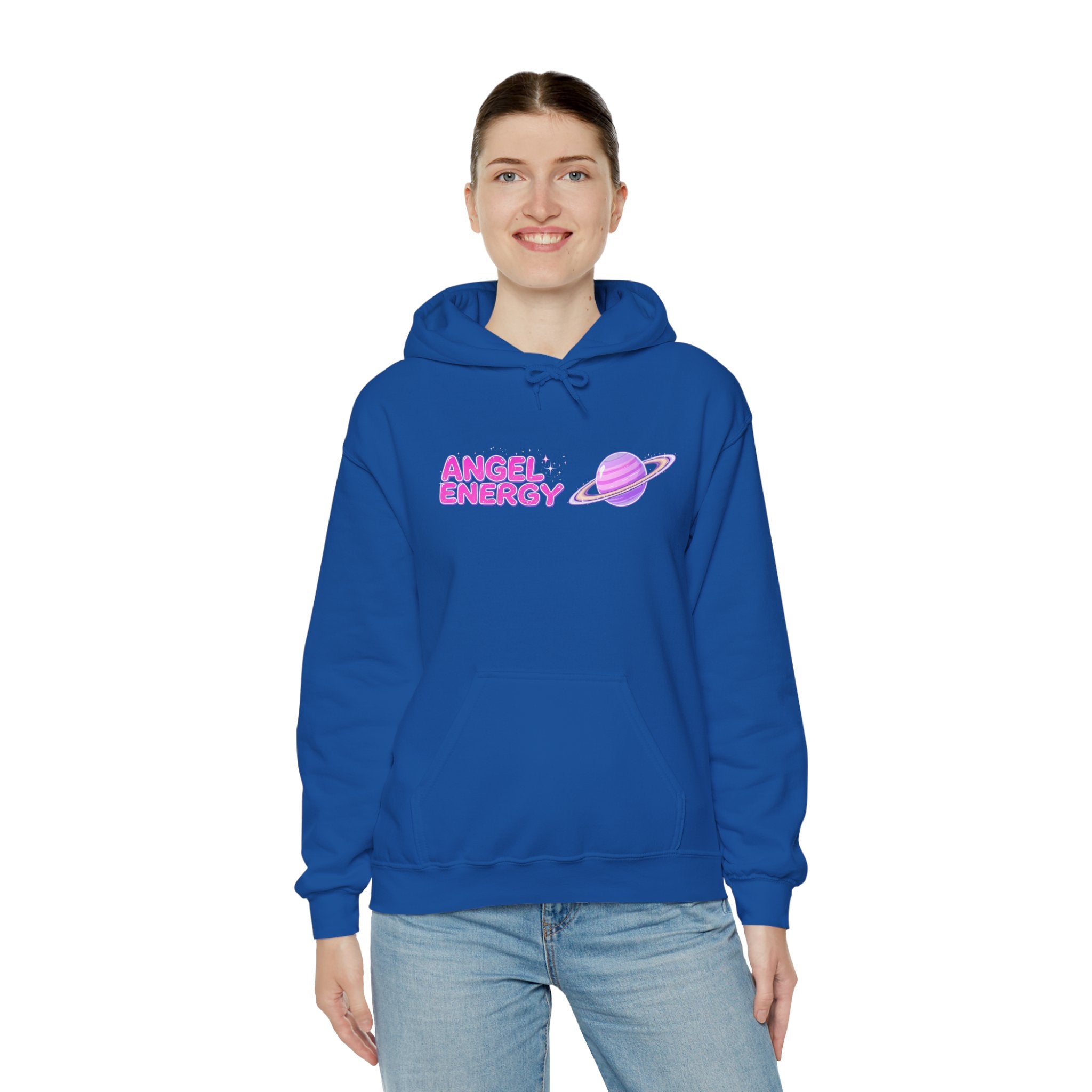 Angel Energy Hoodie — Pastel Planet Graphic Hooded Sweatshirt