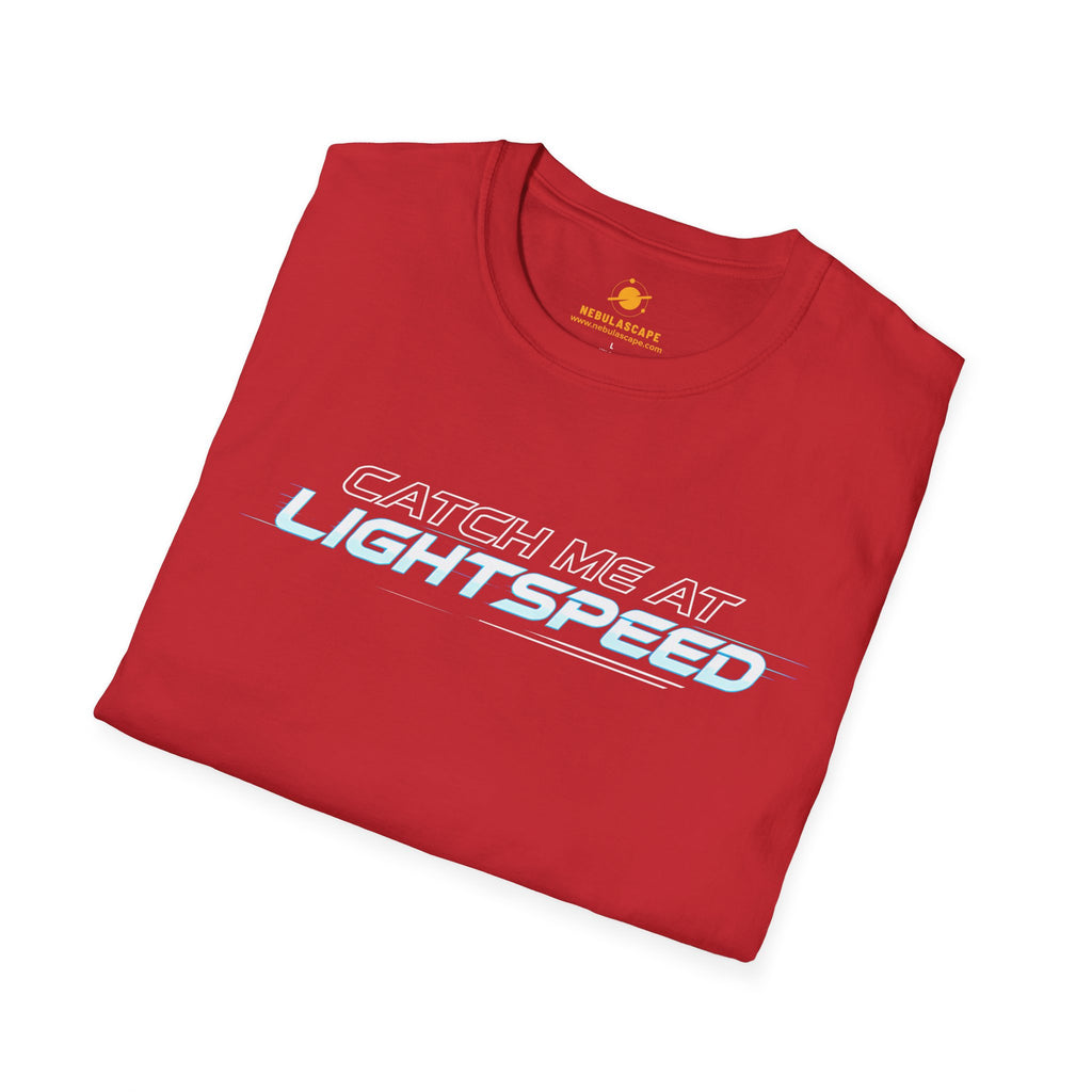 Catch Me At Lightspeed T-Shirt — Retro Futuristic Sci‑Fi Tee