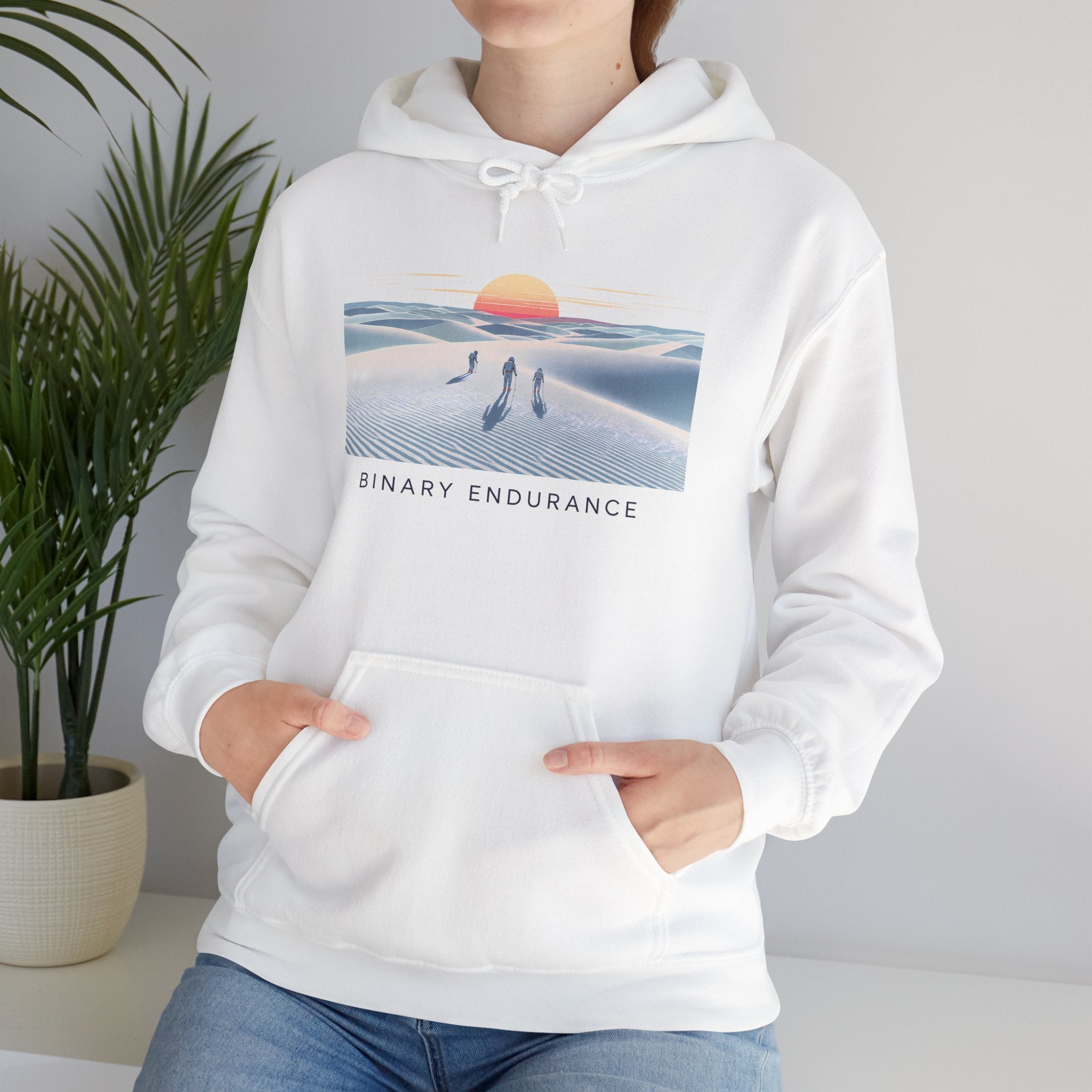 Hoodie — Binary Endurance Desert Sunrise Graphic