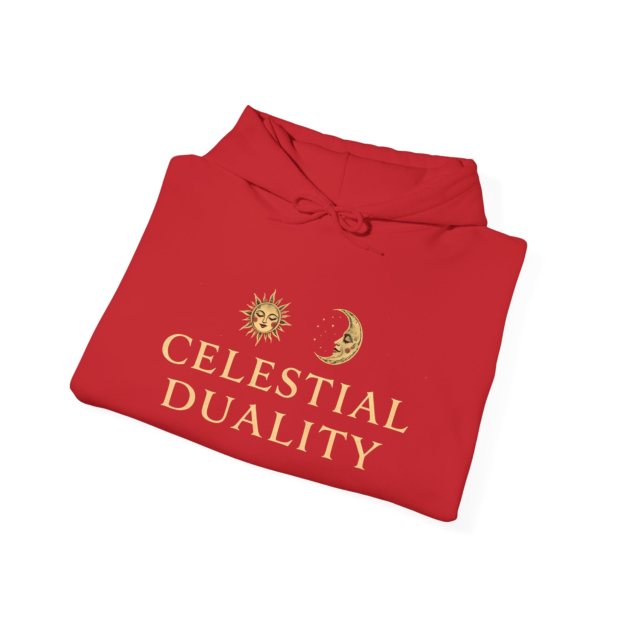 Celestial Duality Hoodie — Sun & Moon Spiritual Graphic Pullover