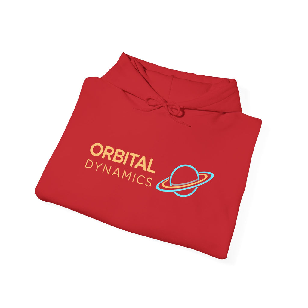 Orbital Dynamics Hoodie — Retro Planet Logo Space Sweatshirt