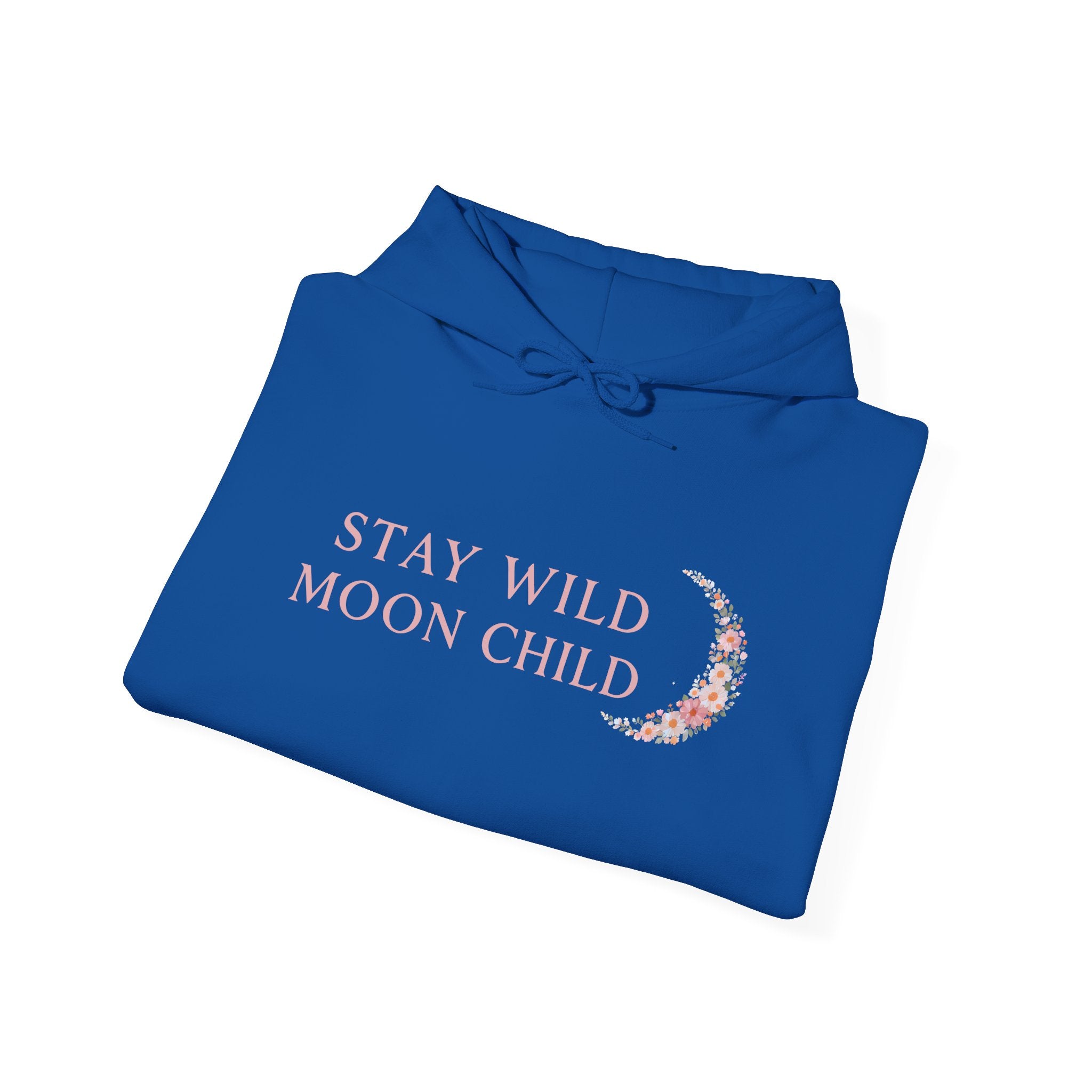 Moon Child Hoodie — "Stay Wild Moon Child" Pastel Crescent Moon Graphic