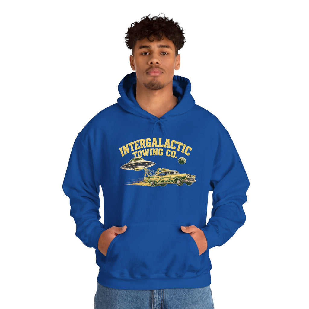 Intergalactic Towing Co. Hoodie – Retro Space Tow Truck Sweatshirt