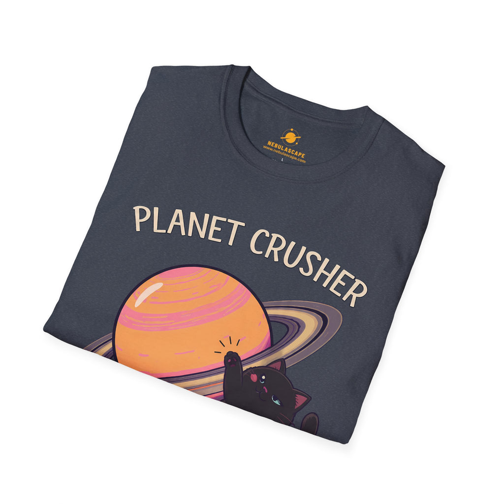 Planet Crusher Black Cat Playing T-Shirt