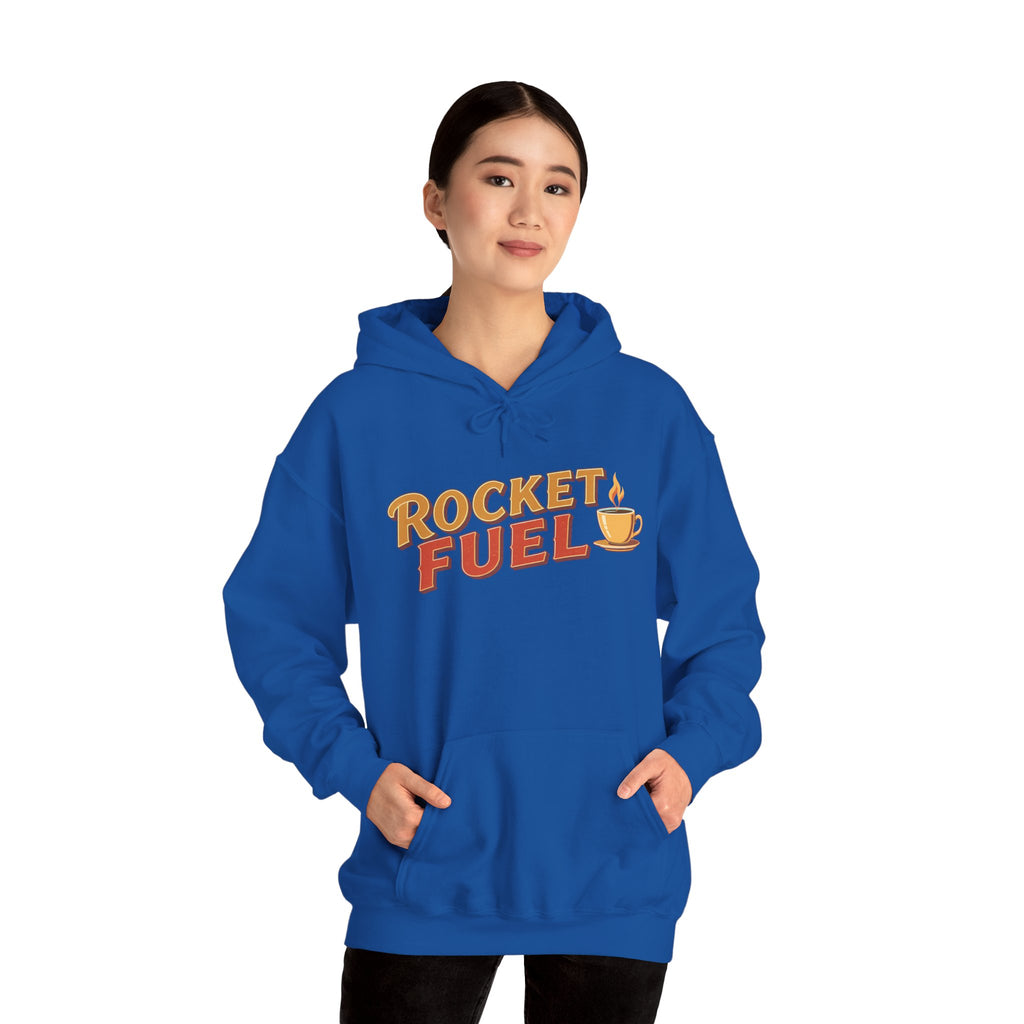 Rocket Fuel Hoodie — Coffee Lover Vintage Graphic Hooded Sweatshirt