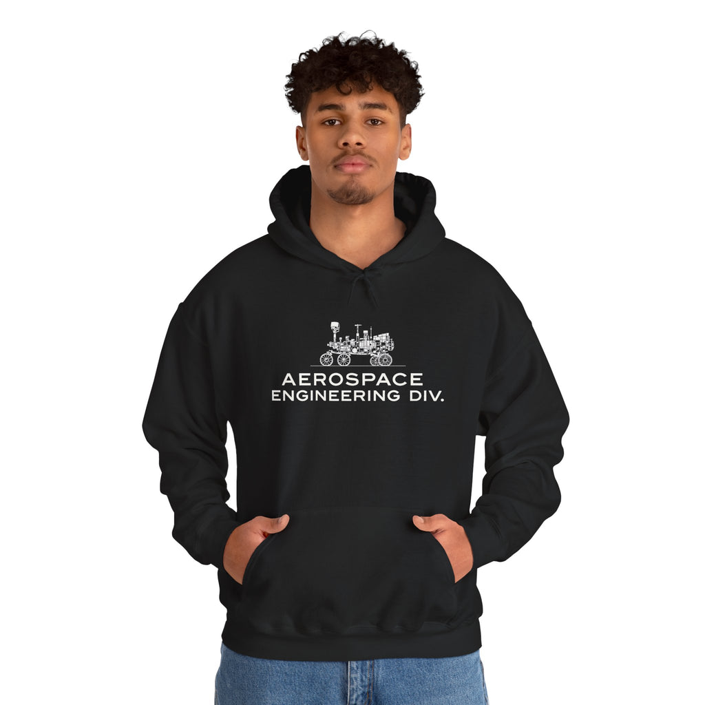 Aerospace Engineering Div. Hoodie — Vintage Rocket & Rover Tech Sweatshirt