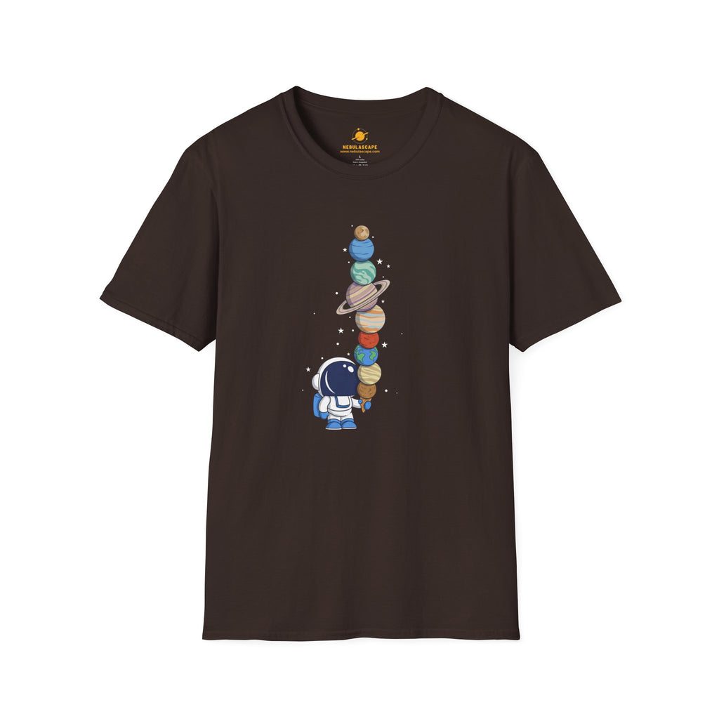 Astronaut Stacking Planets T-Shirt