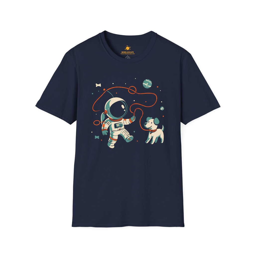 Astronaut & Puppy Graphic T-Shirt — Cute Space Explorer Tee